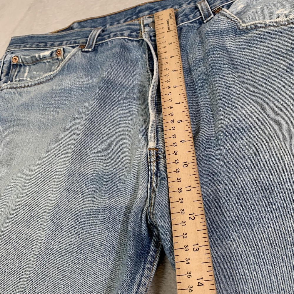Vintage Levis 501xx Jeans Mens 35x33(Tag 38x36) Blue Light Straight USA Made 90s - Picture 8 of 16